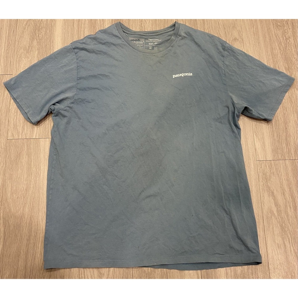 Patagonia Shirt Mens Large Crew Neck Short Sleeve Outdoors Hiking *Flaws Organic